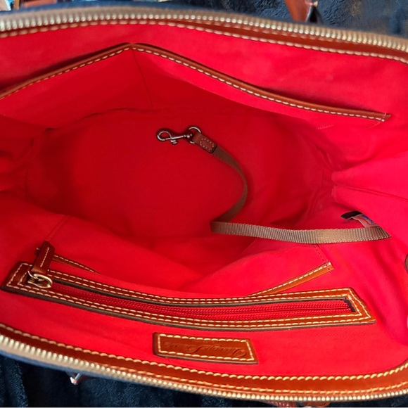 Dooney & Bourke Navy and Tan Satchel